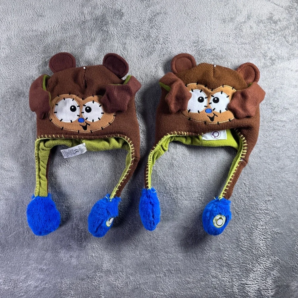 Flipeez Monkey Kids Unisex One Size Costume Hat Dancing Moving Arms Brown Lot 2